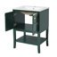 Ensemble de meuble-lavabo simple 24,01 po avec plateau en bois massif Takendra