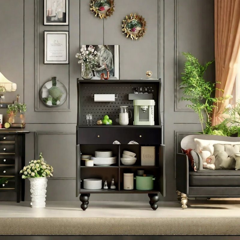 Armoire d'appoint polyvalente art moderne, Noir, noir, noir, noir