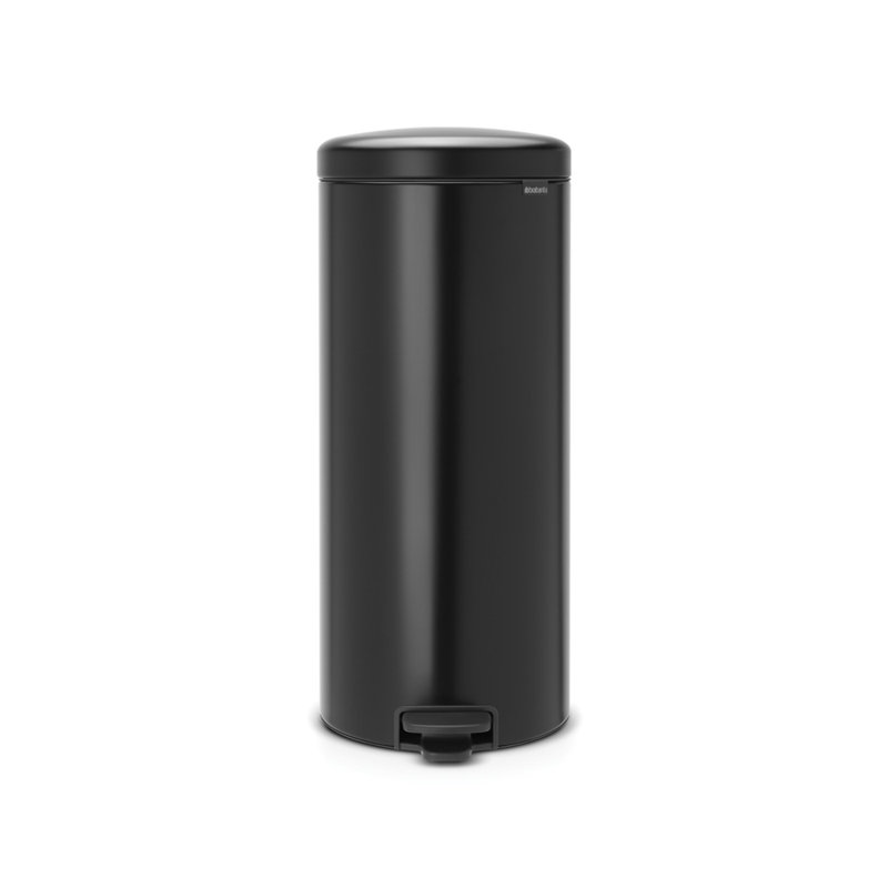 Brabantia NewIcon Step On Trash Can, 8 Gallon (30 Liter), Matte Black