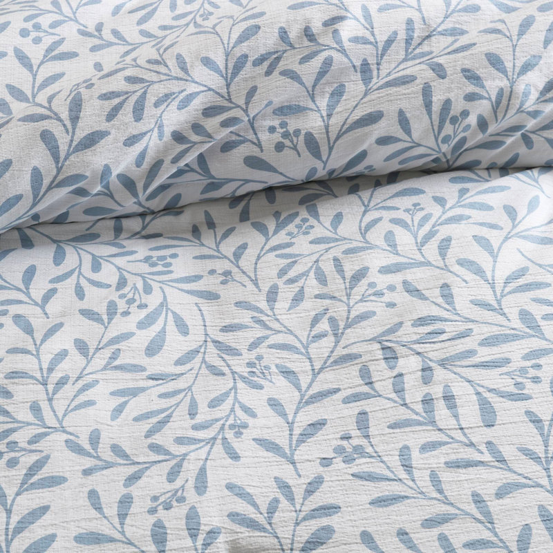 Ensemble d'édredon de style contemporain, Motif floral bleu, Édredon de très grand lit + 4 pièces additionne