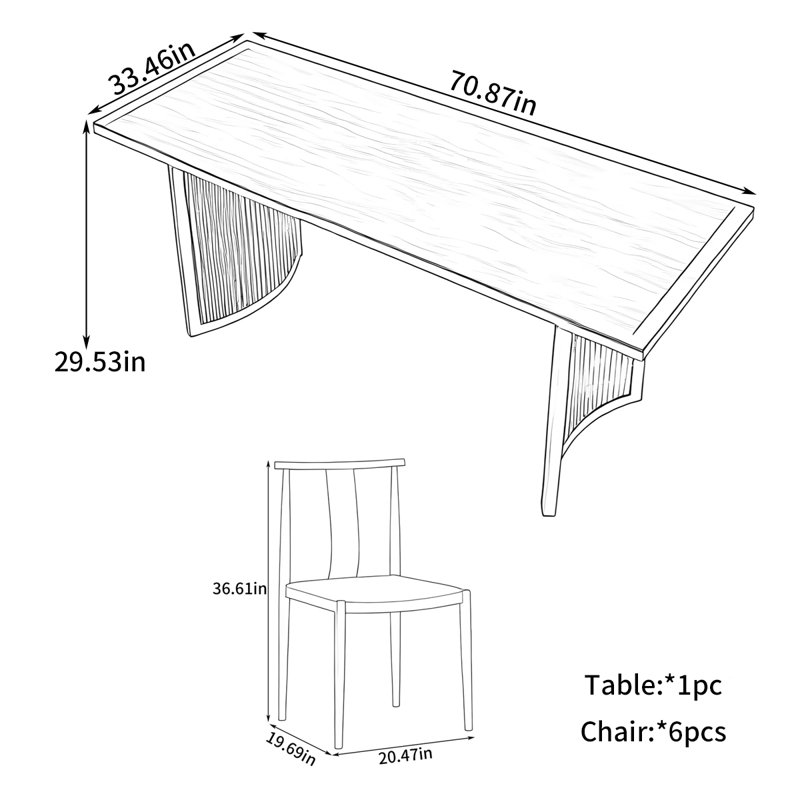 Modern simple household dining table