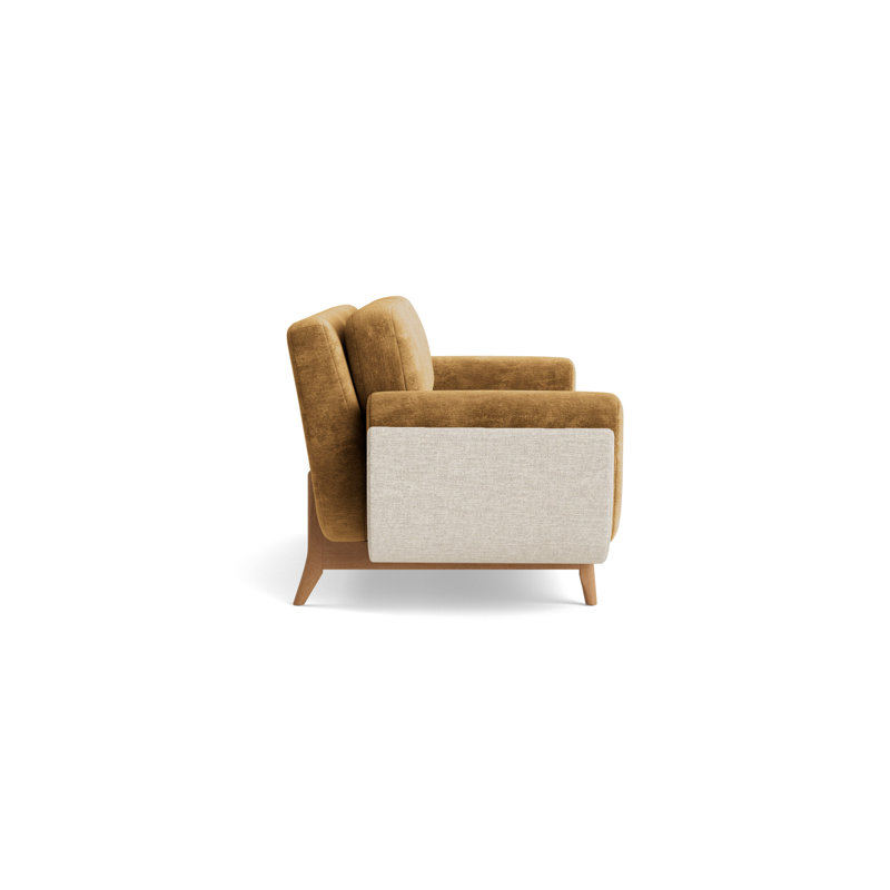 Regatta 100 Sofa, Natural, Vintage Chenille-Bronze/Textured Slub Weave-Toffee