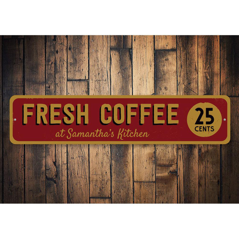 Plaque en aluminium 25 café frais, H 6 po x l 24 po x P 0,063 po