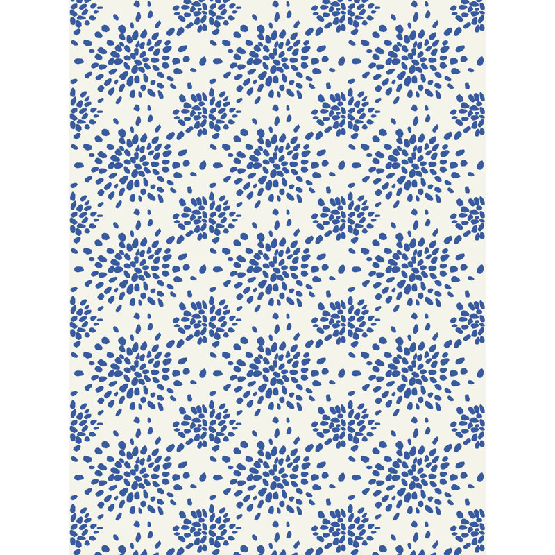 Color Pop Wallpaper Roll by Albert Hadley, Blue On White