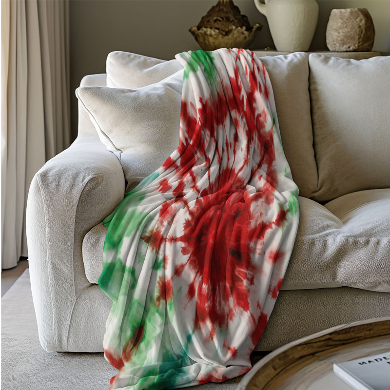Festive Swirls - Couverture sherpa de qualité supérieure 1 pièce, Grand lit