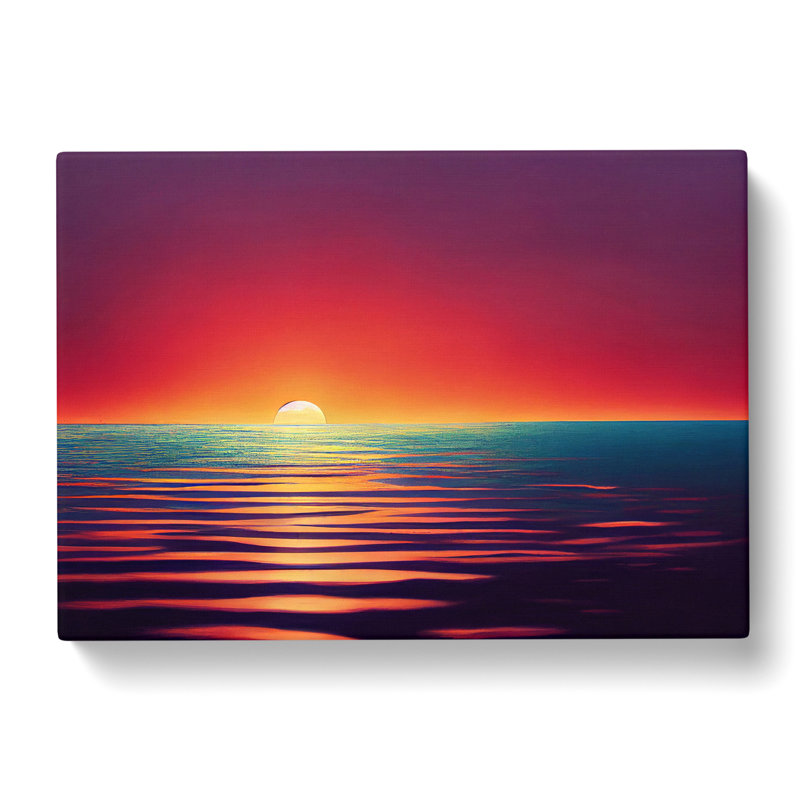 Mysterious Ocean Sunset - Wrapped Canvas, 40cm H x 60cm W x 3cm D
