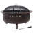 Mast Round Wood-Burning Bronze Finish Crossweave Fire Pit with Screen and Poker-1251859383
