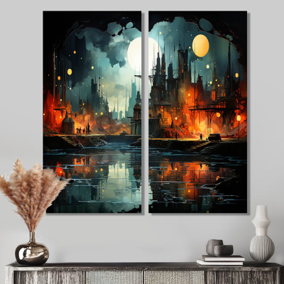 Onyx contour, horizon industriel - art mural gris