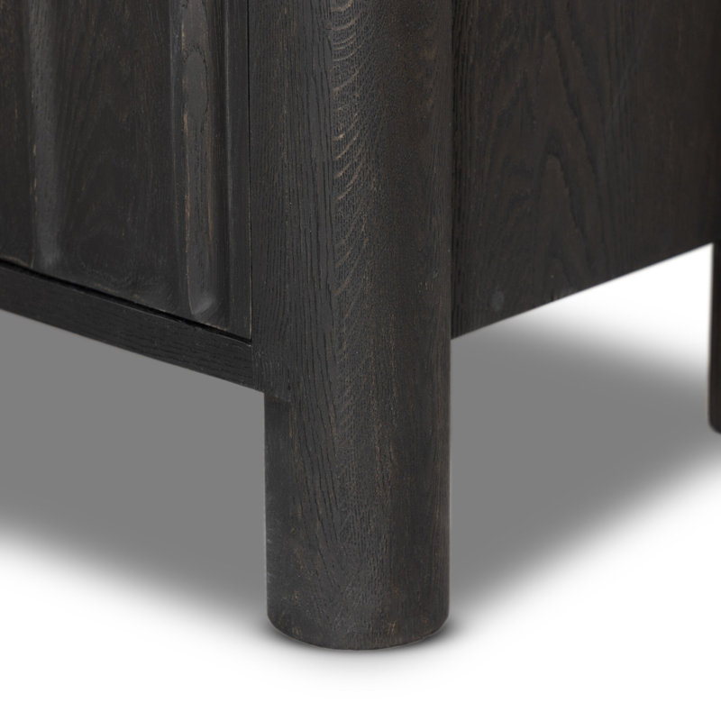 Ezri 98'' W Solid Wood Sideboard, Black