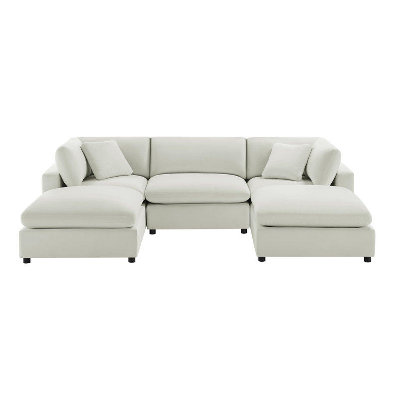 Vinessa 5-Piece Modular Sectional, Ivory Performance Polyester