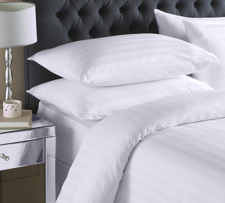 Premium Microfiber Striped Sheet Set, Full, White