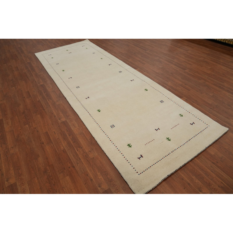 Tapis de style tribal ivoire 4 x 12
