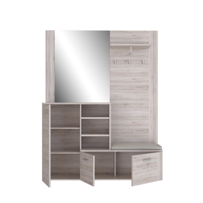 Parnag 155.2 cm W Hall Tree with Storage Bench and Shoe Storage