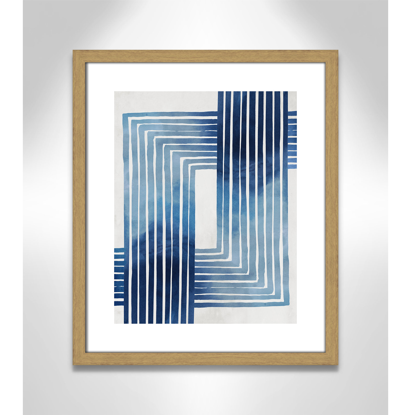 Lanny "In Unison" Painting by Eva Watts, Beige Wood Framed Paper, 19" H x 16" W x 0.75" D