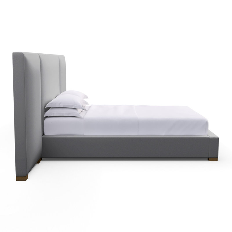 Prospect Upholstered Bed, Plush Velvet Pumice, Ebony, California King