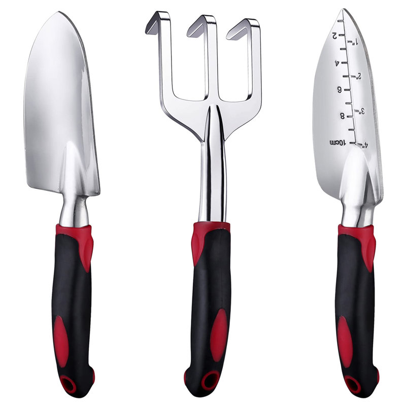 Aluminum  Garden Tools Set 3 Piece, Red