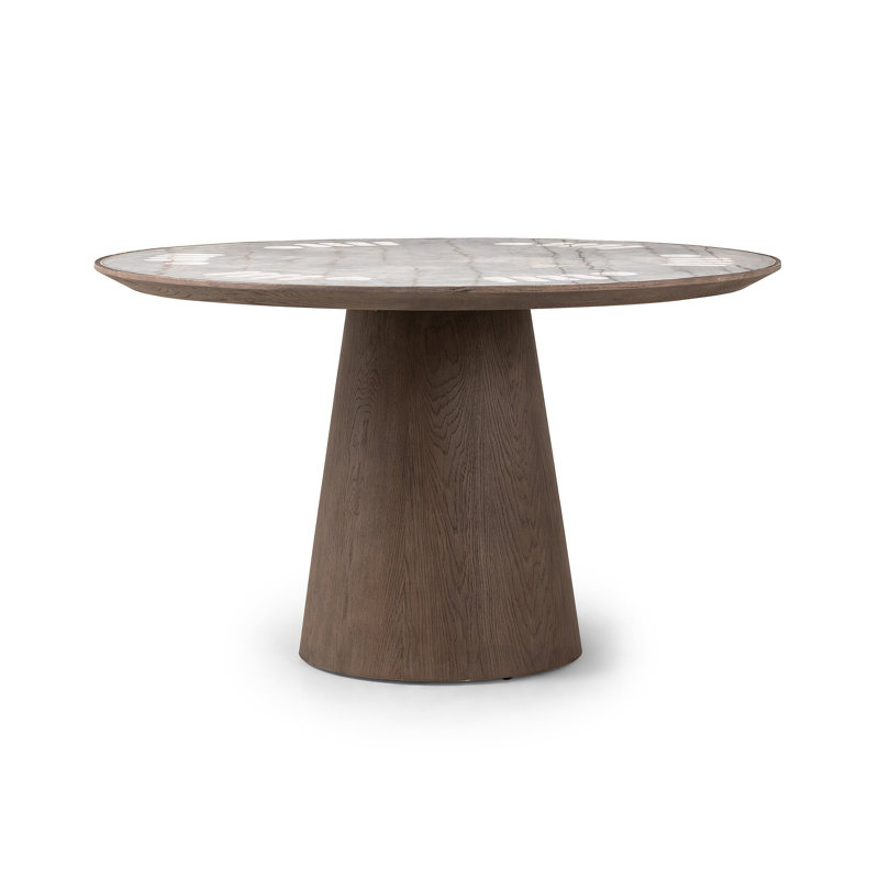 Skye Four Hands 51.25 " 4 - Player Oak Poker Table, White/Brown