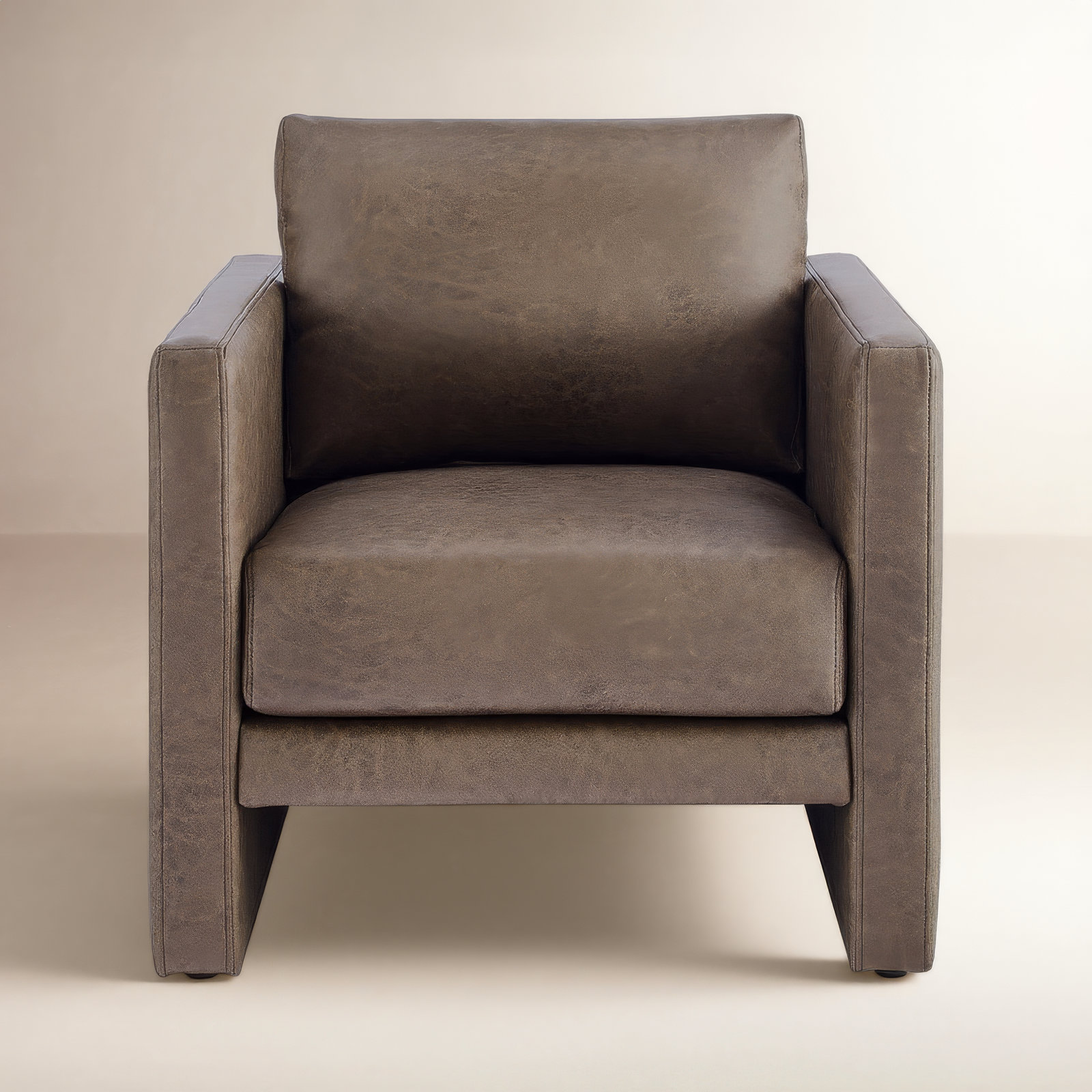 Dayna Vegan Leather Arm Chair, Earth Vegan Leather