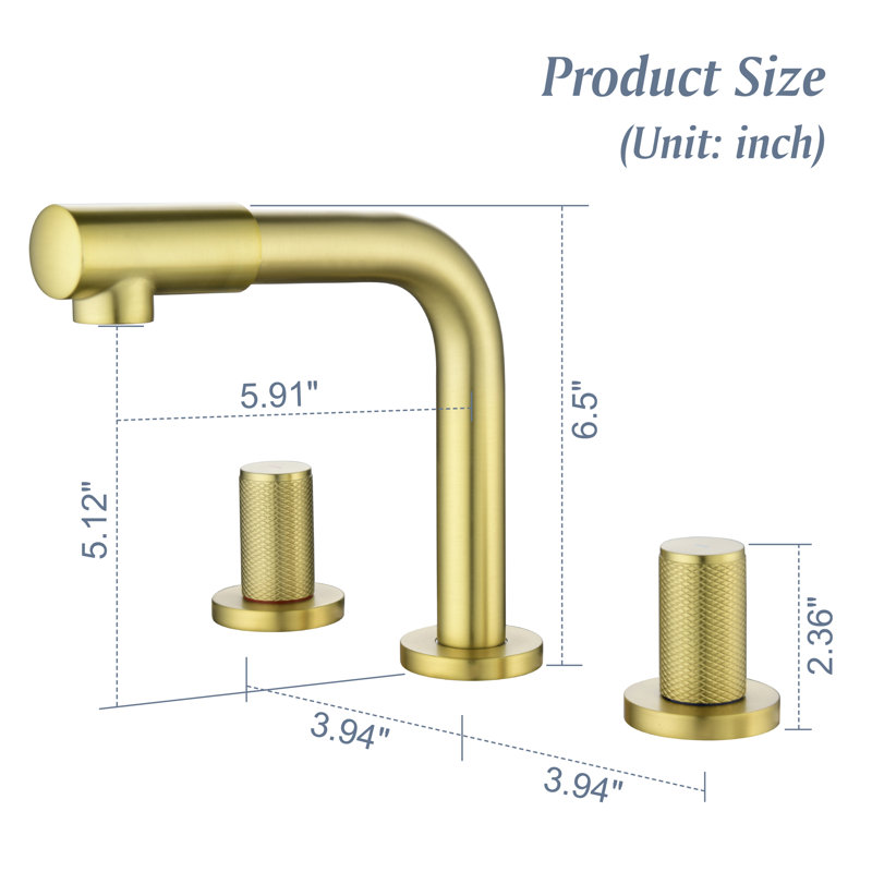 Widespread Bathroom Faucet, Brushed Gold