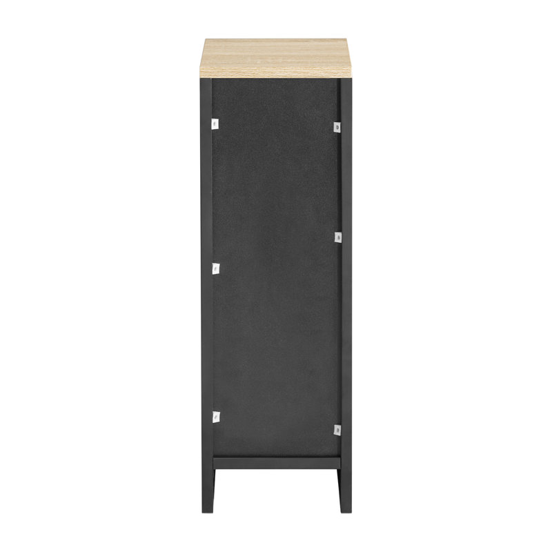 Jayshaun 20cm 1 Drawer Bedside Table, Black/Natural