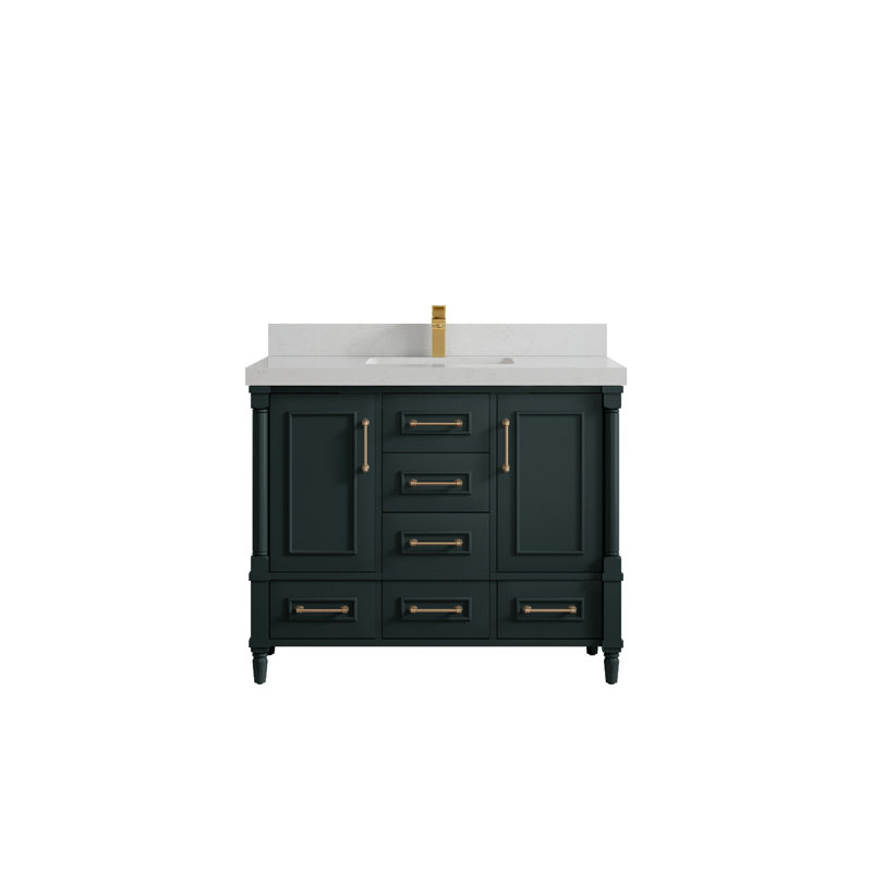 Meuble-lavabo de salle de bain l 42 po x P 22 po x H 36 po Aberdeen, Quartz de Carrare
