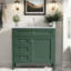 Meuble-lavabo et lavabo vert moderne en bois massif, parfait pour la salle de bain