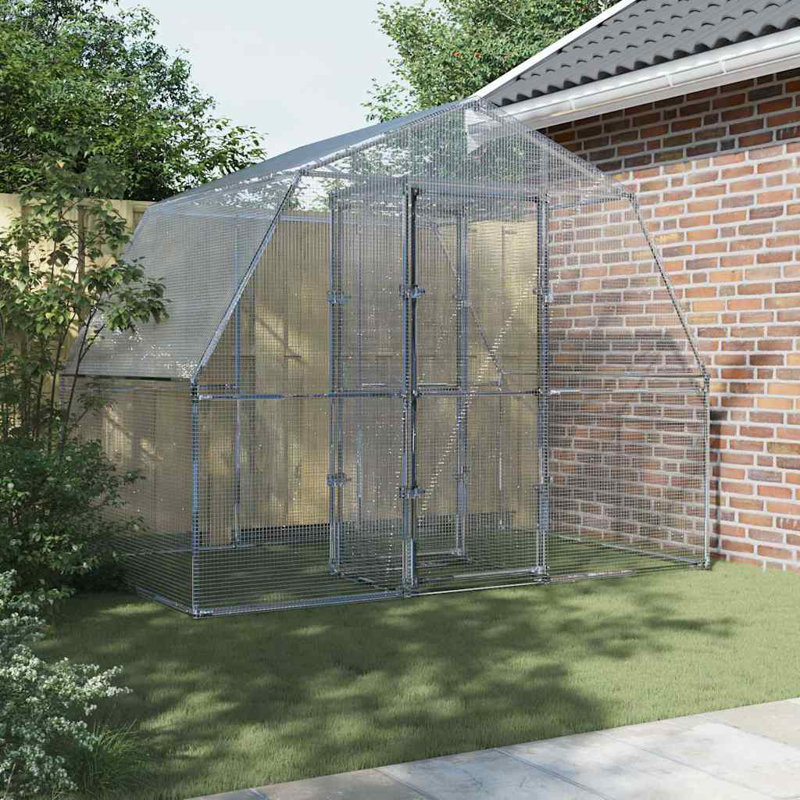 Cage à oiseau 2 pièces avec toit et porte en acier galvanisé Tucker Murphy Pet ™