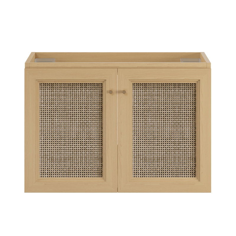 Meuble-lavabo mural en chêne naturel de 30 po sans comptoir Classe, Brun