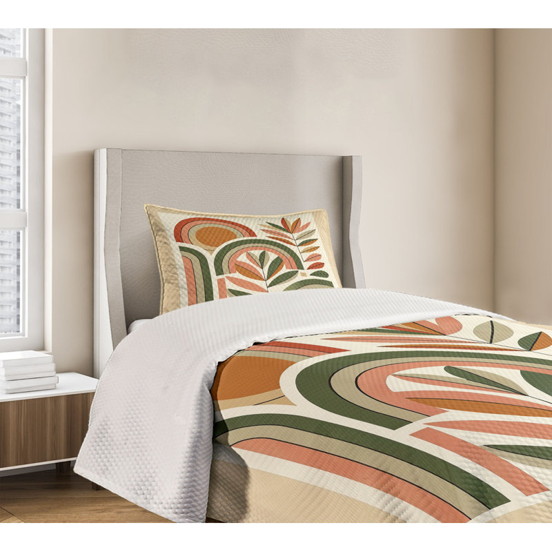 Polyester Floral Coverlet, Twin Coverlet / Bedspread + 1 Standard Sham