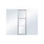 Armoire à pharmacie encastrée ou murale en aluminium avec miroir et étagère ouverte, dimensions : 112 cm (L) x 91 cm (H).-648476074-648476075