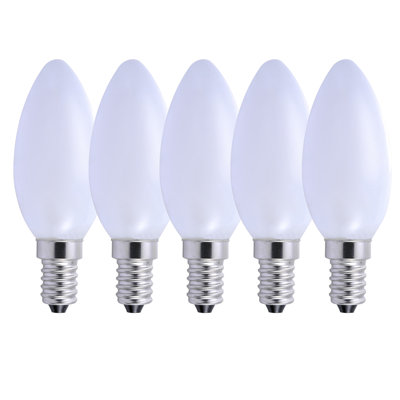 5W E14 Dimmable LED Candle Light Bulb Frosted (Set of 5)