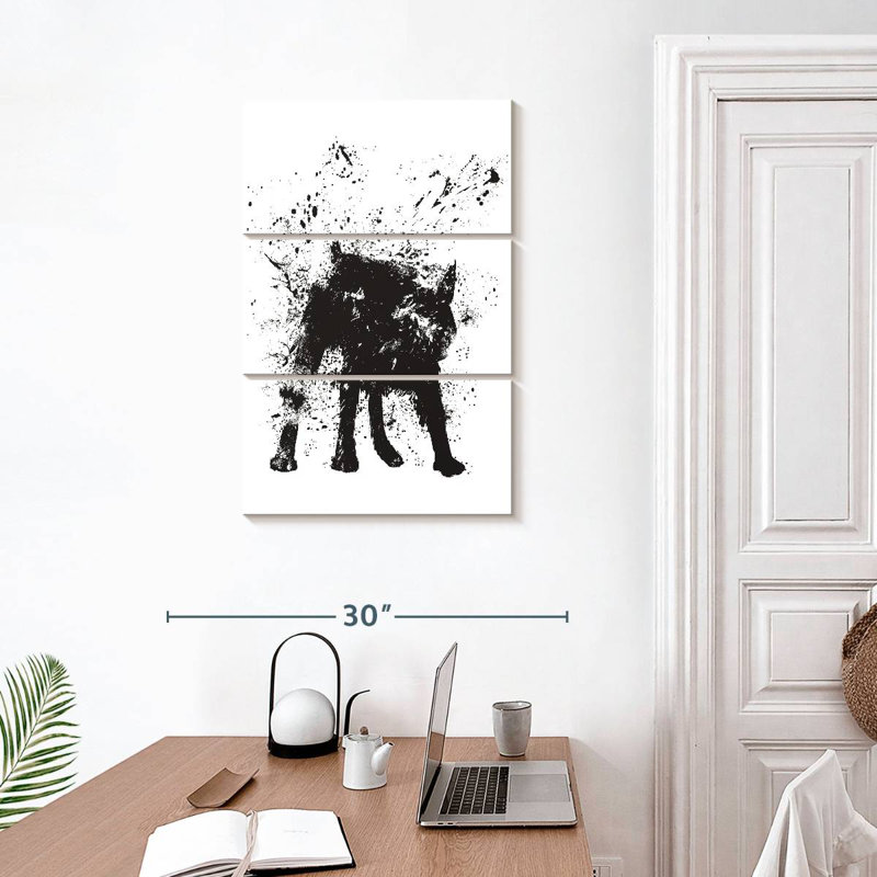 Brampt Black Abstract Dog, 32" H x 20" W
