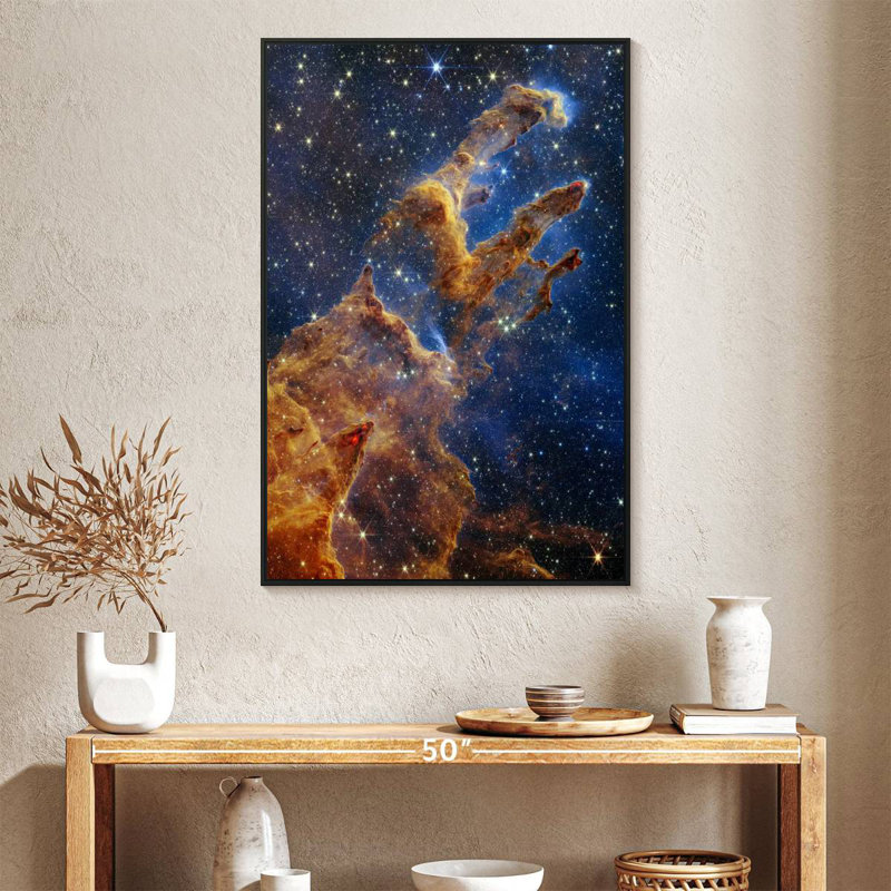 Piliers de la création II, Cadre flottant noir, 27 po x 40 po