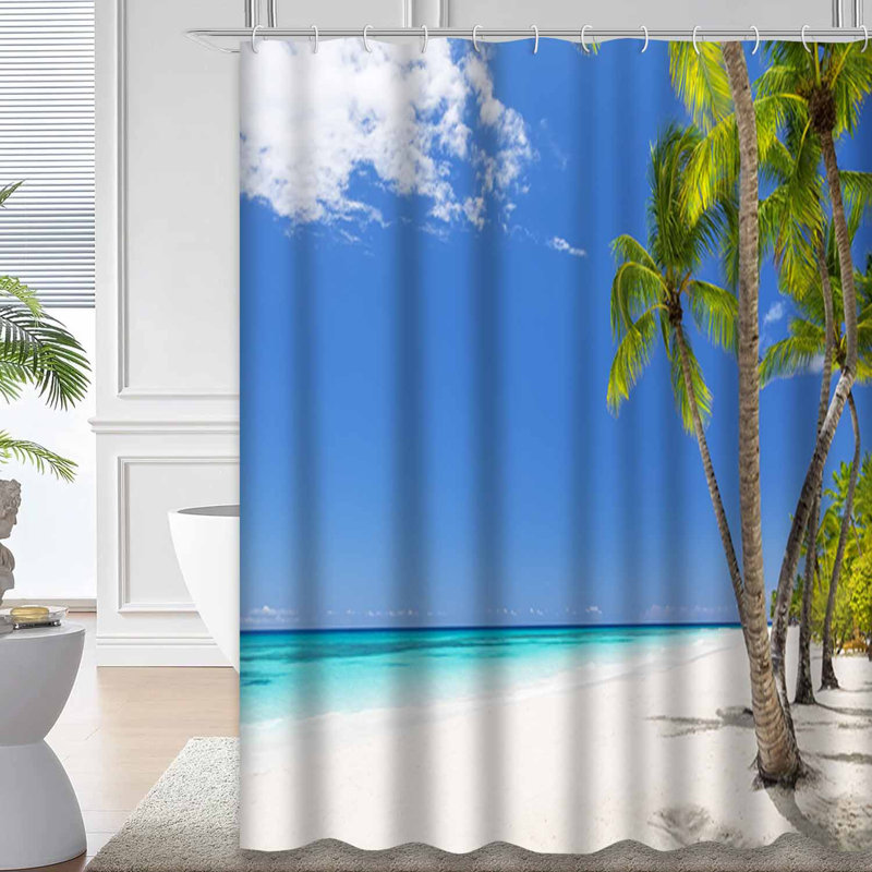 Rideau de douche Coco Palm Trees, L 72 po x l 72 po