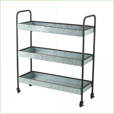Étagère en métal galvanisé à 3 niveaux 35 x 12,5 x 40 pouces | Métal | Ferme