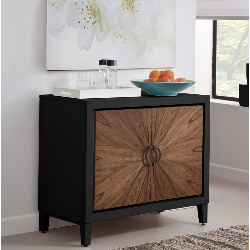 Deerfin 2-Door Wood Accent Chest, Black/Brown
