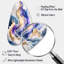 «Blue and Gold Splash Paint III - Abstract Spirals», impression murale asymétrique, décoration murale en métal de forme unique bleue-105585206