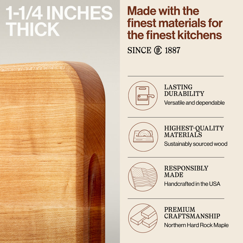 John Boos Boos Block Chop-N-Slice Series Wood Cutting Board, 18"" x 12""