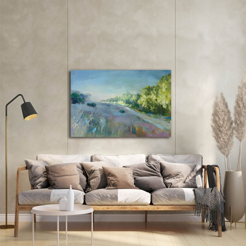  'Sunrise Meadow' by Danhui Nai Acrylic Glass Wall Art, 24" x 16", H 24 po x l 36 po x P 0,2 po
