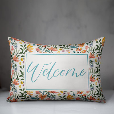 Floral Outdoor Reversible Throw Pillow