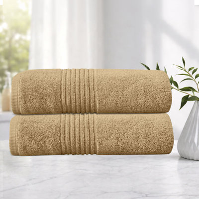 Ensemble de serviettes de bain 100% coton 100% coton zéro torsion Phoebe Home Weavers, 27 po x 54 po (2) (2 serviettes de bain), lin