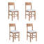 Ensemble de table de salle à manger à hauteur de comptoir 5 pièces Farmhouse avec 1 table rectangulaire et 4 chaises pour petits espaces, brun