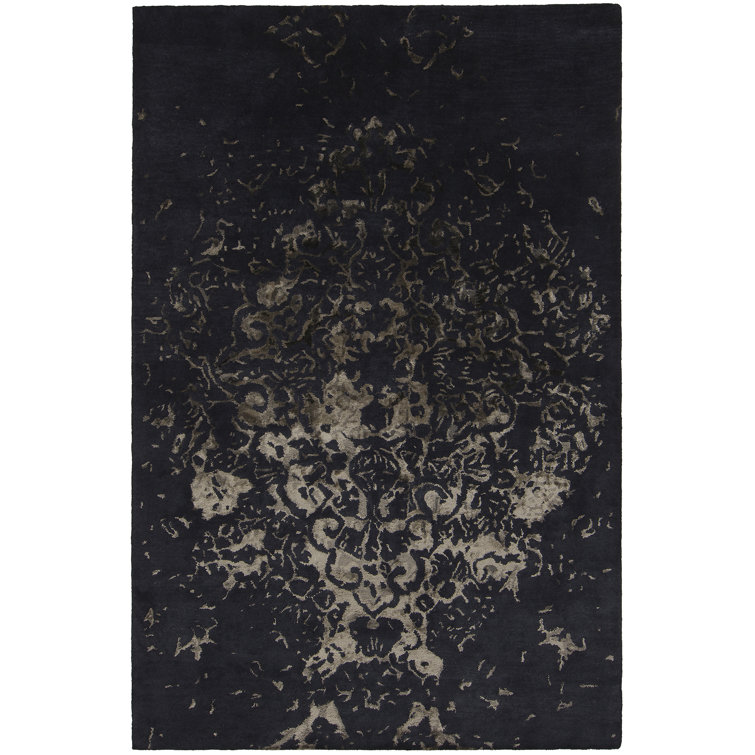 Veleno Wool Area Rug in Black