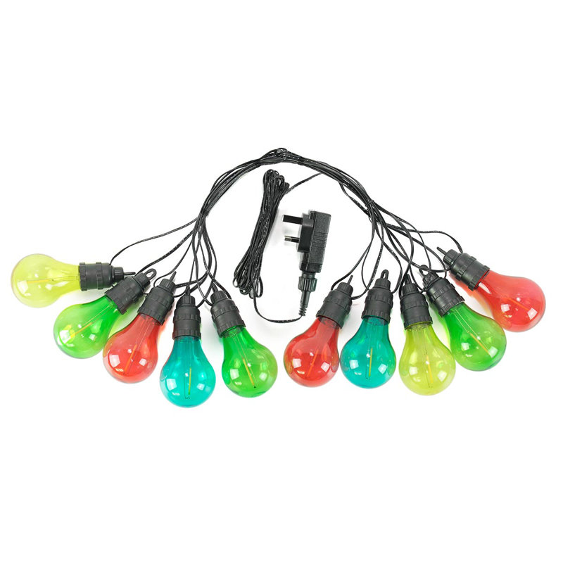 Sykes 450cm LED 10 - Bulb Globe String Light, Red/Blue