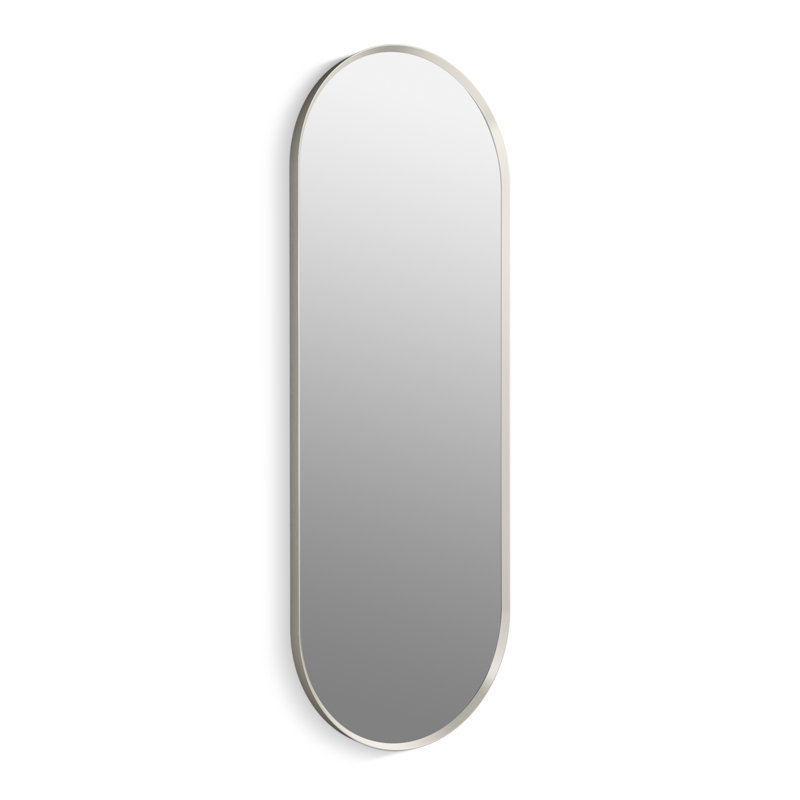 Essential Decorative Bathroom / Vanity Mirror, Brushed Nickel, 40" x 20"