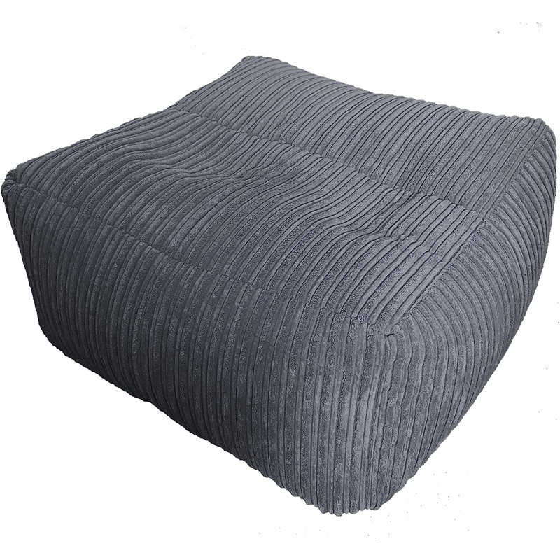 Baltzer 68cm Wide Square Pouffe Ottoman, Grey