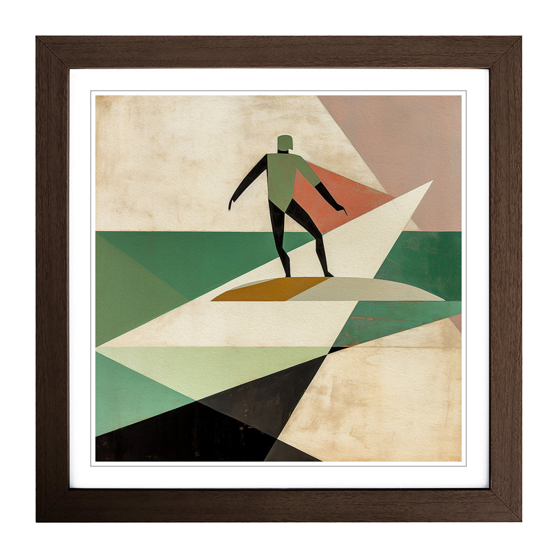 Surfing Suprematism - Framed Print, Walnut
