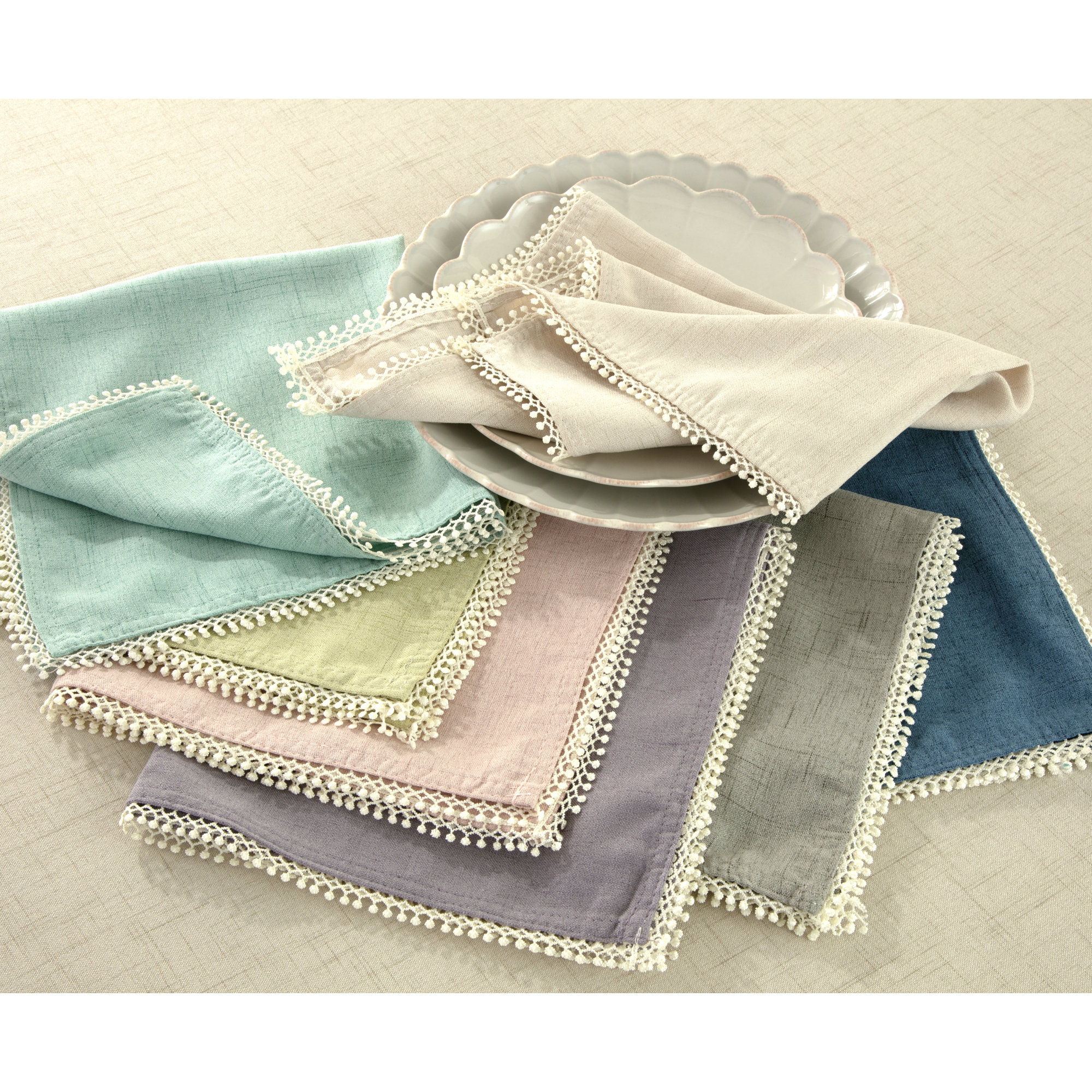 Lenox French Perle Solid Napkins, Ice Ble