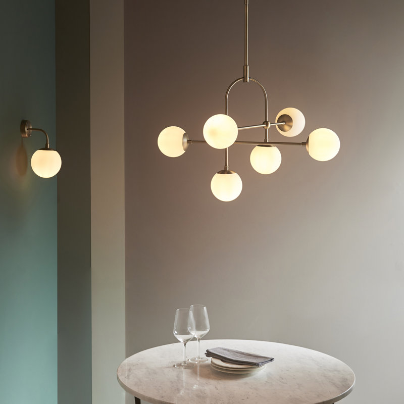 Impressive 6-Light Antique Brass Chandelier