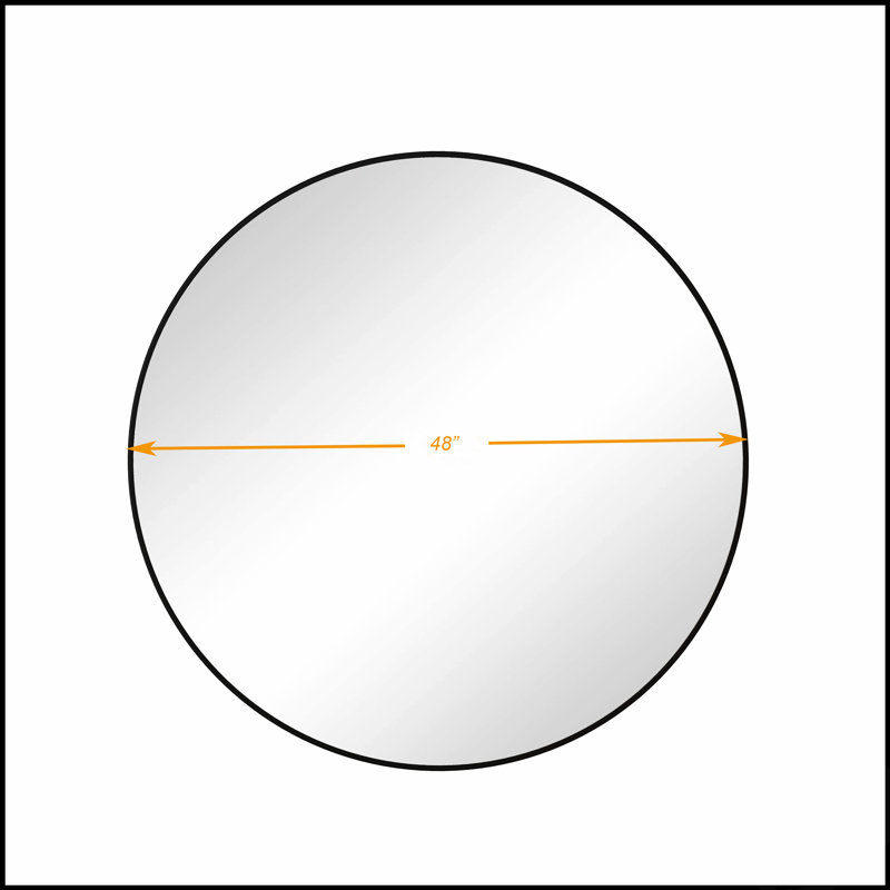Wall Mounted Black Circular Mirror For Bathroom, Living Room, And Bedroom With Anti-Fog And Moisture-Proof Features, Black
